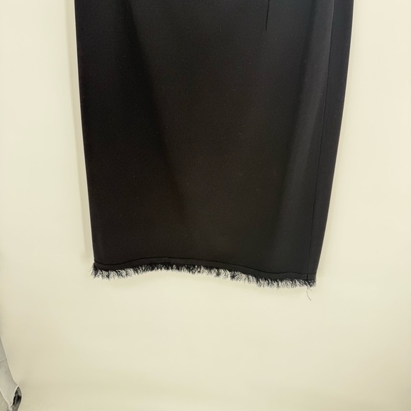 Misook Skirt Womens Size M Black Knit Pull On Midi Business Career Fringe Hem - Picture 3 of 7